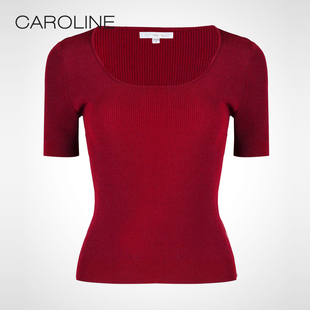 Caroline 商场同款 2023夏季新款圆领基础打底毛针织衫P621802Z