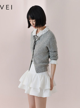 AIVEI欣贺艾薇2026春季新韩系简约软糯百搭风针织开衫XSV1M16B