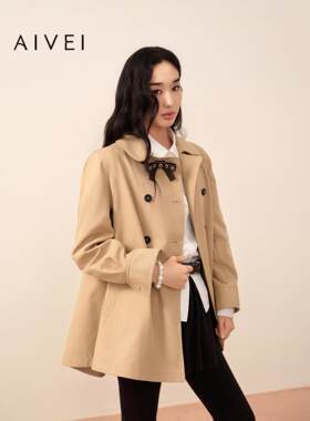 AIVEI欣贺艾薇2026秋季新小个子少女甜美娃娃A版风衣外套XSV5F01C