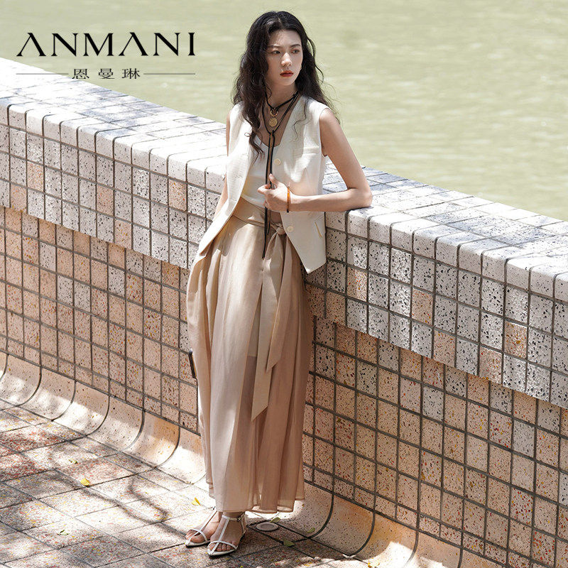商场同款-ANNMEL恩曼琳夏季新品都市通勤巴黎紫色半身裙