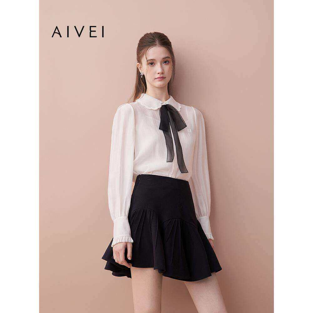 AIVEI欣贺艾薇2025秋季新淑女风衬衫气质学院长袖雪纺衫XRV4C03A