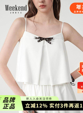 卓雅周末2025夏季新款时尚简约宽松A摆酷感蝴蝶结上衣女R221106A