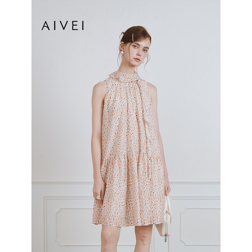 AIVEI欣贺艾薇2025夏季新海边度假田园小清新碎花连衣裙S724301A