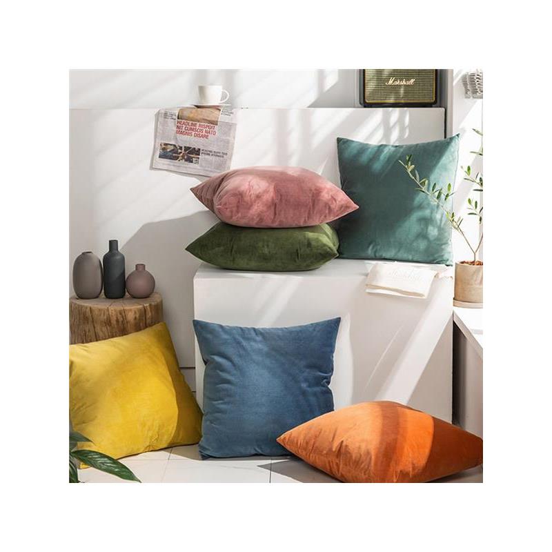 45x45小抱枕套牛奶绒40x40cm不含芯50x50纯棉绒面抱枕套罩毛绒