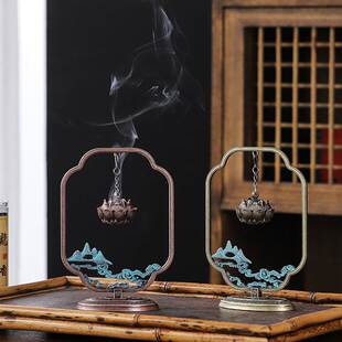 小祥云账账鹅 香炉高级感中国风仿古盘香中香摆件创意室内香薰吊式
