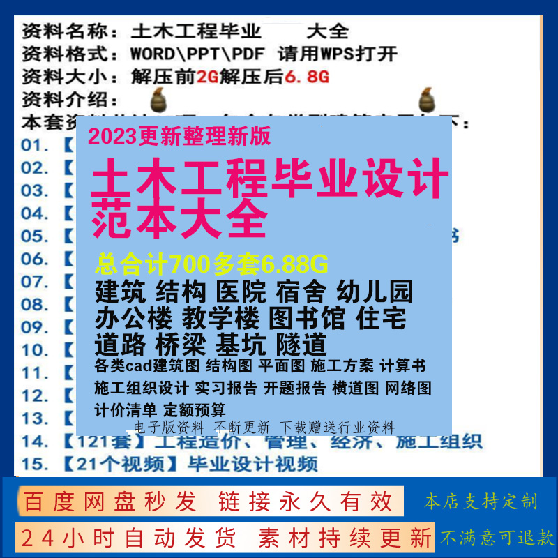 土木工程毕业大全开题报告计算书预算书建筑结构施工方案设计图纸