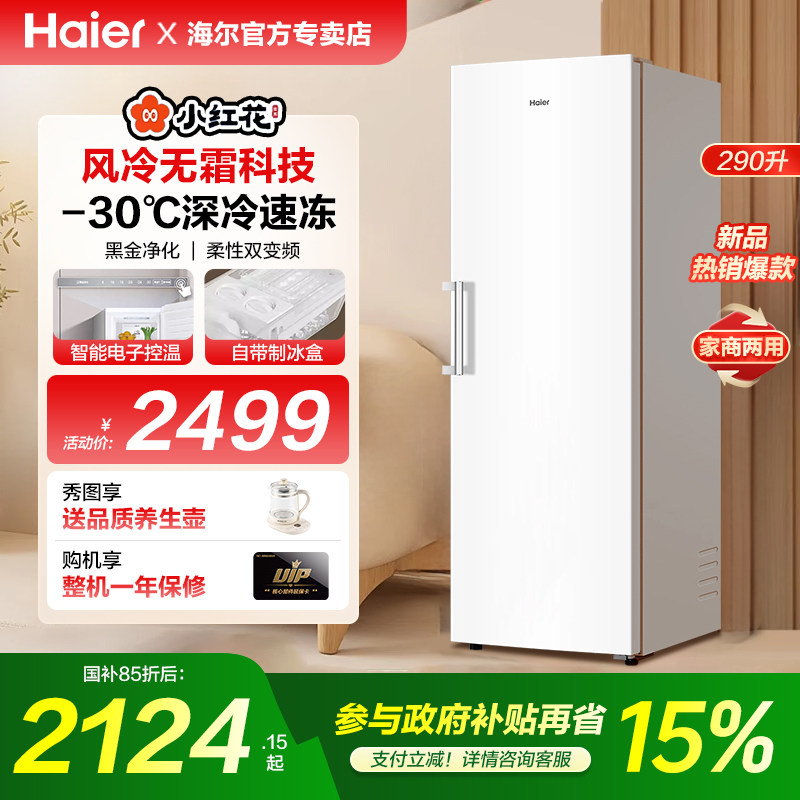 海尔立式小型冷藏节能冰柜