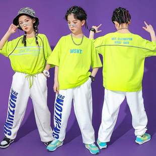 夏季 儿童啦啦队演出服男女童嘻哈爵士舞街舞潮服运动会套装