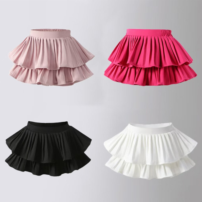 女童蓬蓬半身裙中大儿童短裙子女孩舞蹈百褶裙时髦蛋糕防走光裙裤