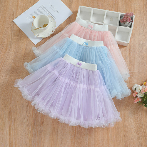 女童网纱半身裙女孩时尚洋气短裙