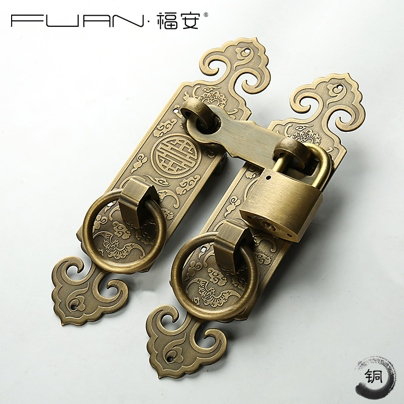 中式纯铜柜门插销铜棍铜门栓铜别棍铜穿条古典家具古风插针铜配件