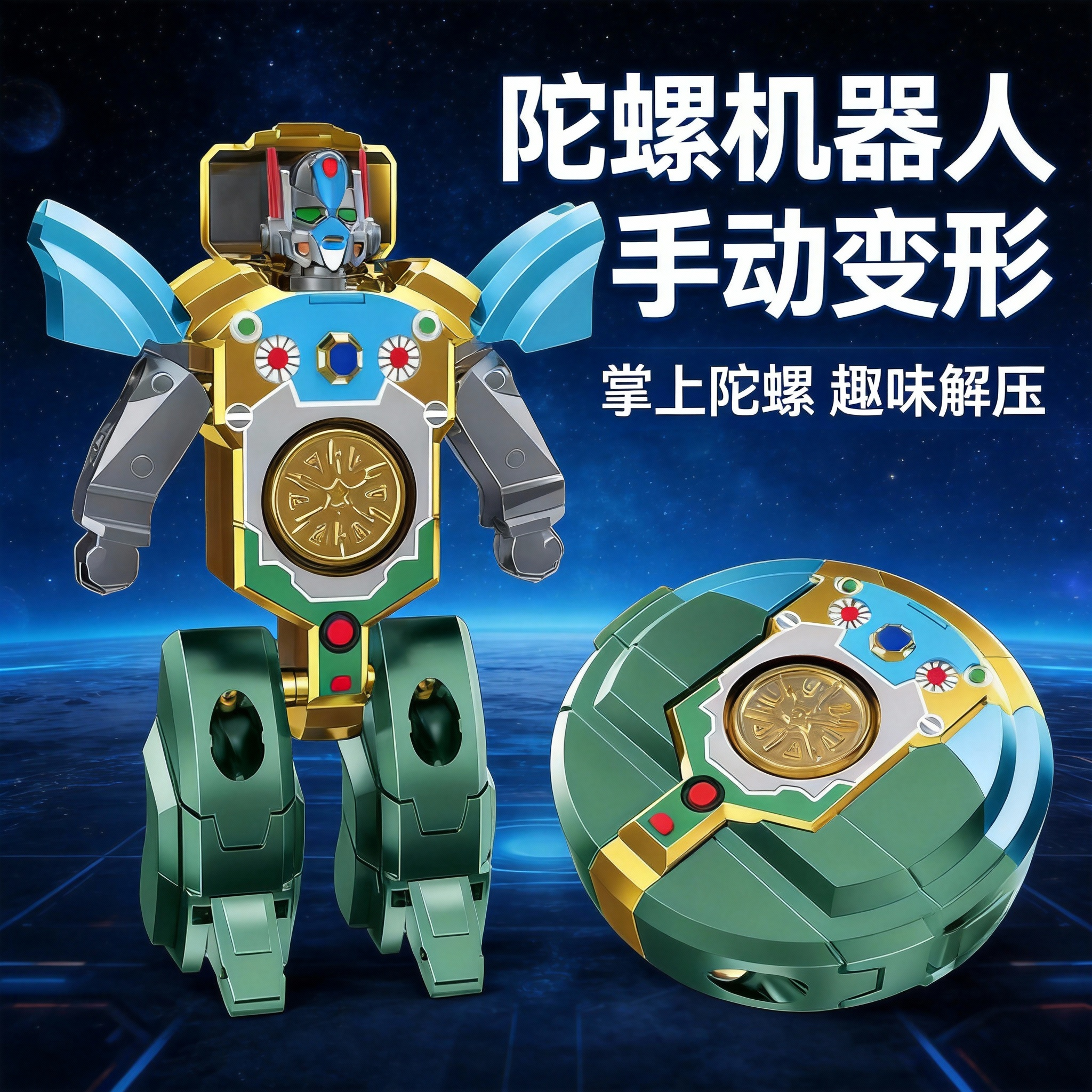 2025新款儿童变形机器人指尖陀螺玩具男女孩变形机甲汽车生日礼物,玩具/童车/益智/积木/模型,陀螺,淘宝优惠券,粉丝福利购,淘宝优惠卷