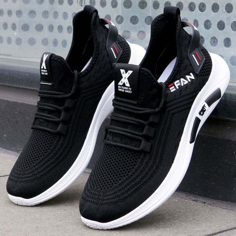 夏季新款网面透气运动鞋男款鞋轻便防臭软底飞织休闲跑步鞋潮防滑