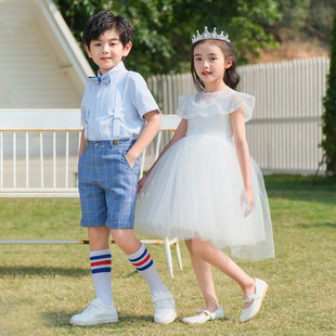六一儿童合唱演出服女童舞蹈蓬蓬裙男童礼服小学生大合唱表演服装