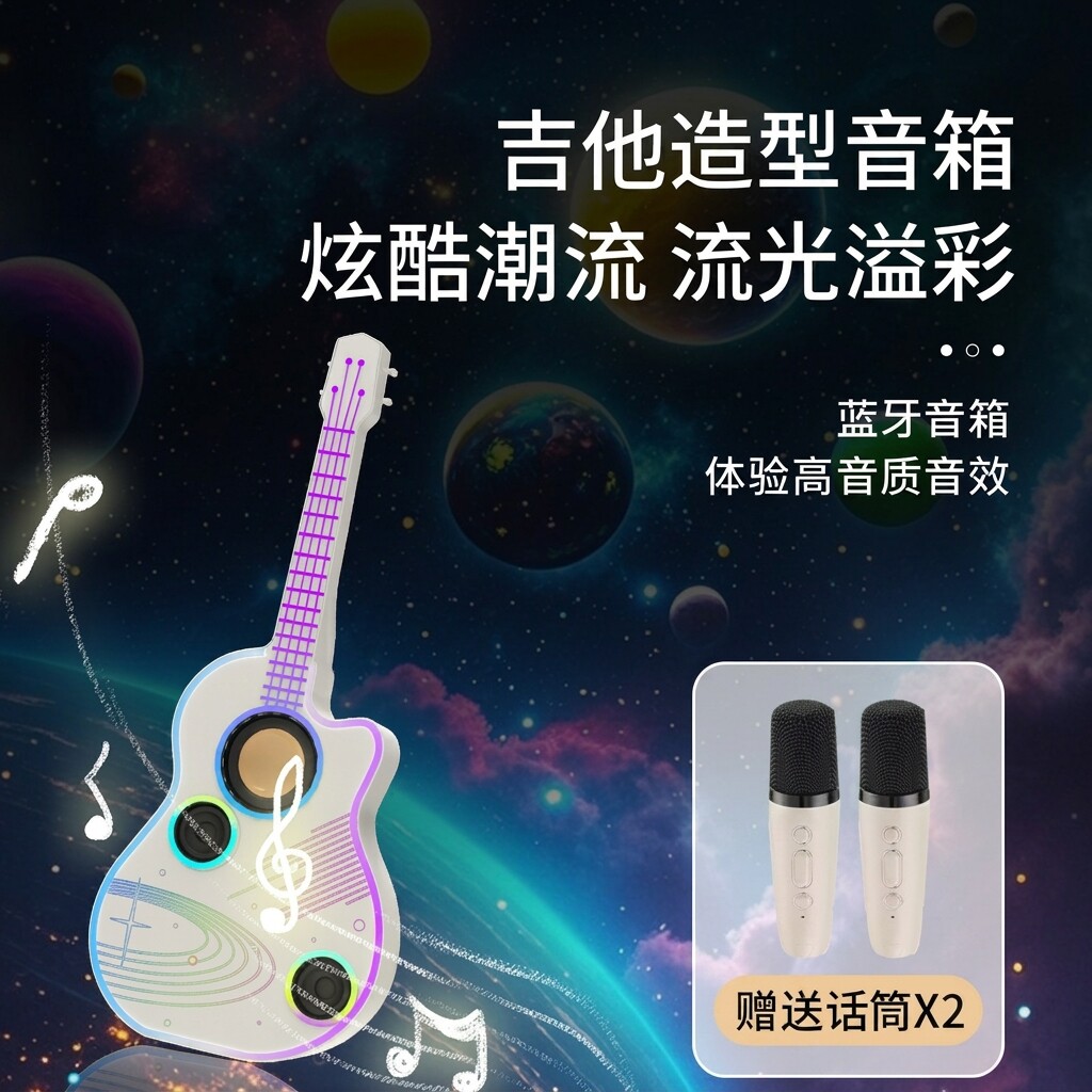 吉他创意氛围灯蓝牙音响