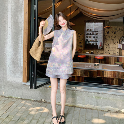 紫色新中式轻国风套装女2