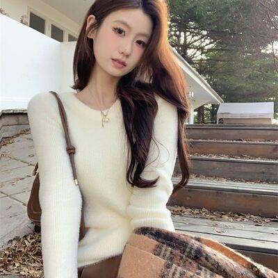 加厚一体绒毛衣冬季内搭