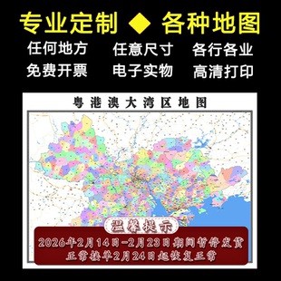 粤港澳大湾区地图1.6米全国可定制行广东省行政交通划分贴图最新
