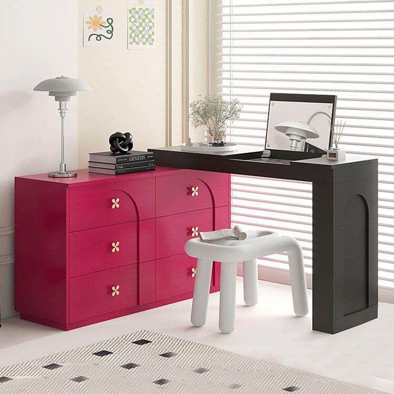 梳妆桌法式极简梳妆台斗柜一体智能化妆可伸缩主卧床尾六斗柜粉色,住宅家具,梳妆台/桌,淘宝优惠券,粉丝福利购,淘宝优惠卷