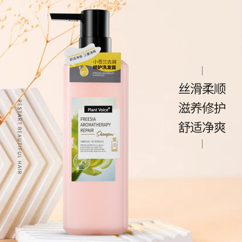 新款植物语录小苍兰香薰修护洗发露500ml