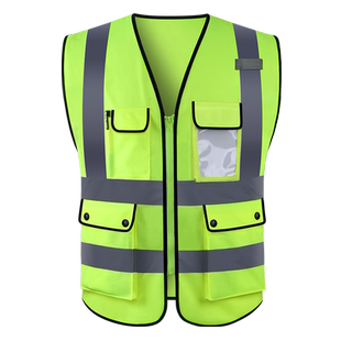 工地反光背心马甲安全服骑行交通荧光衣夜间施工程防护外套反光衣