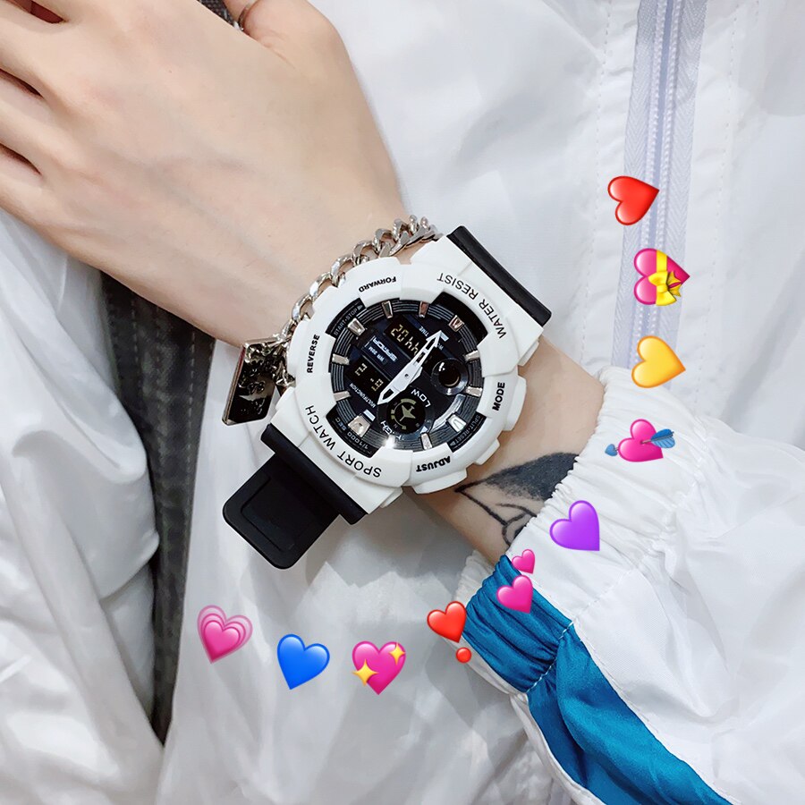 男生潮流黑科技手表学生初中运动机械电子表女简约气质防水ins风