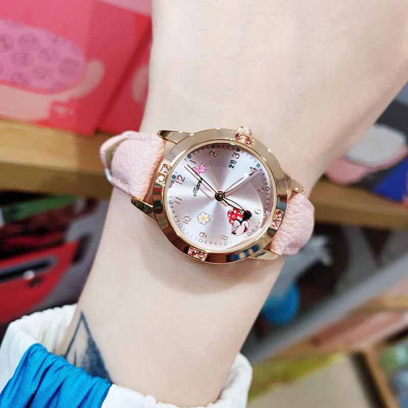 迪士尼儿童手表少女心初高中学生女孩防水时尚潮流夜光ins风气质