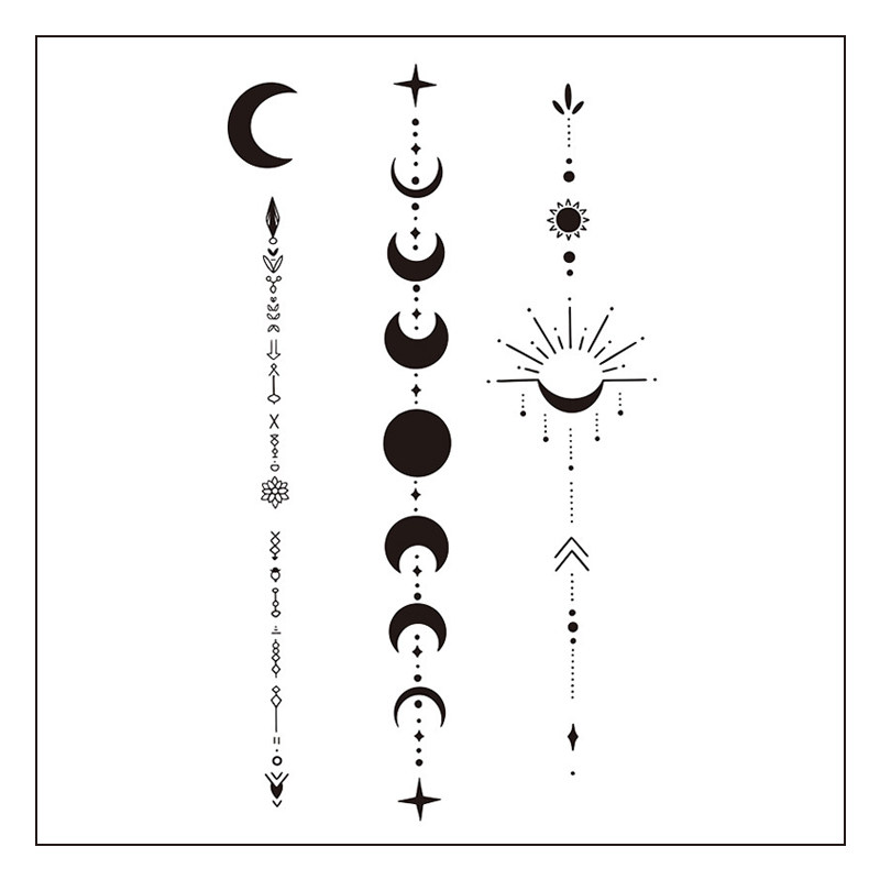 月亮纹身贴纸仿真防水手腕手臂不反光草本果汁半永久不掉色女持久