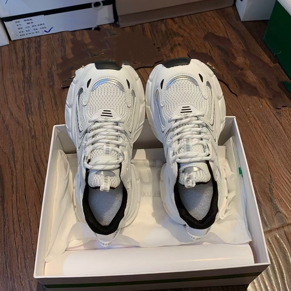 赵露思同款白银老爹鞋女2025秋季新款真皮厚底增高网面透气休闲鞋