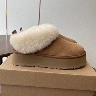 河南桑坡村2025冬季新款雪地靴女款厚底塔茨勒加绒加厚增高毛毛鞋