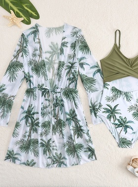 欧美儿童时尚印花比基尼泳衣Printed Two-Piece Bikini Swimwear