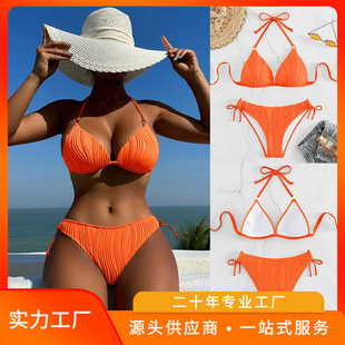 two 爱心抽绳绑带硬杯比基尼泳装 strappy piece 女Women