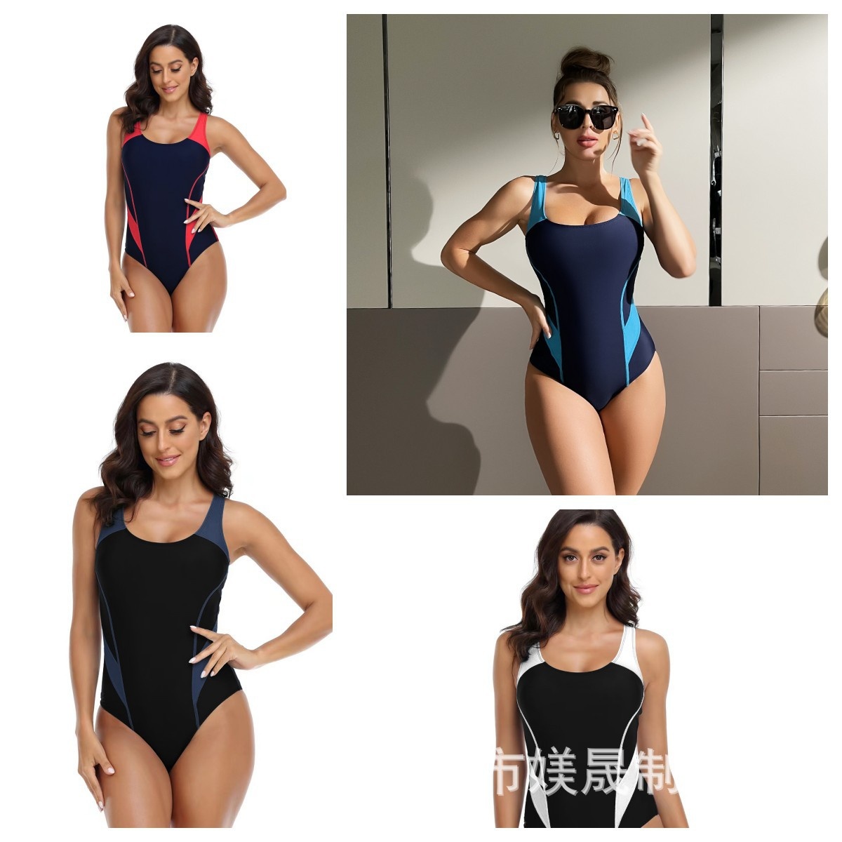 竞技时尚运动连体比基尼泳衣女Sports one-piece bikini swimsuit