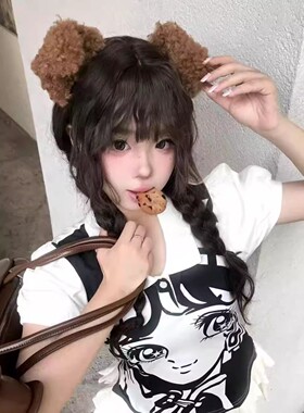 日韩风秋冬羊羔毛猫耳朵可爱公主头小抓夹侧边碎发夹头饰发卡卡通