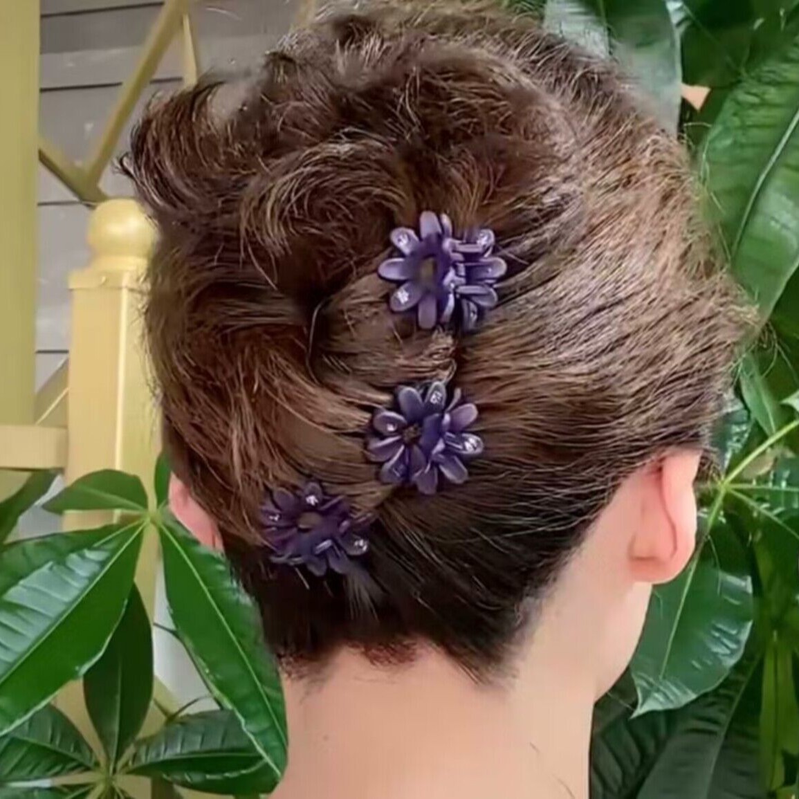 3个装轻奢花花小抓夹带钻发夹刘海夹头饰盘发小雏菊发抓小夹子