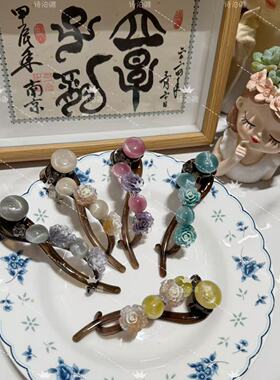初冰微凉~ins小众不规则扭扭来子盘发抓夹女2024新款一字夹