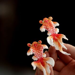 唐媞福运锦鲤夹子头饰发夹边夹侧边女古风旗袍汉服发饰后脑勺发卡