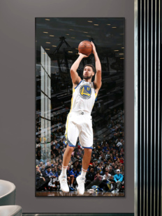克莱汤普森挂画NBA篮球明星装饰画篮球馆墙面壁画男生客厅玄关画