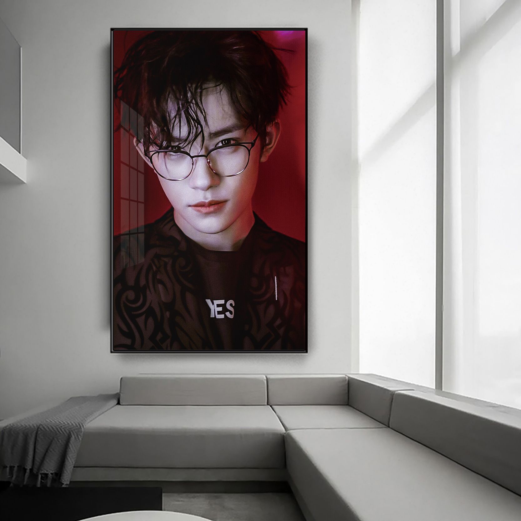 易烊千玺周边海报挂画偶像写真定制相框礼物装饰画卧室客厅壁画