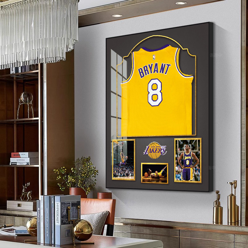 科比詹姆斯库里哈登杜兰特球衣海报挂画NBA球星装饰画篮球馆壁画
