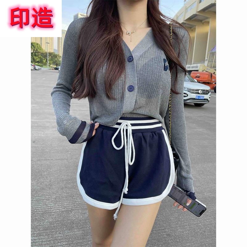 盐系休闲运动防晒衣夏季新款宽松显瘦时尚抽绳显高短裤两件套装女