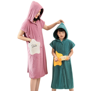 儿童浴袍浴巾可穿裹斗篷带帽女非纯棉吸水男宝宝大童秋冬洗澡