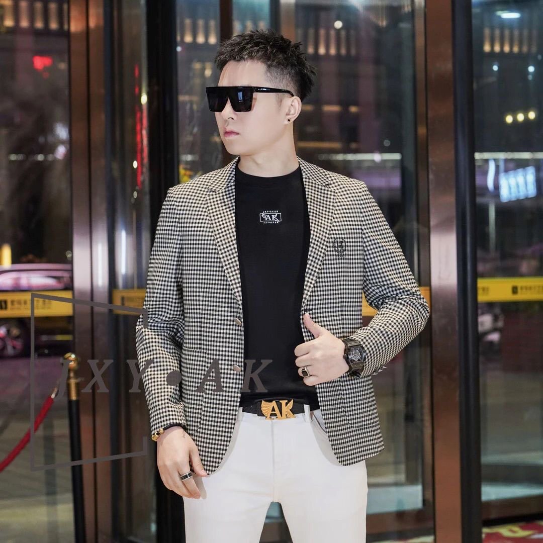 2026秋冬新款男士休闲西装外套韩版潮流修身英伦高级感商务西服