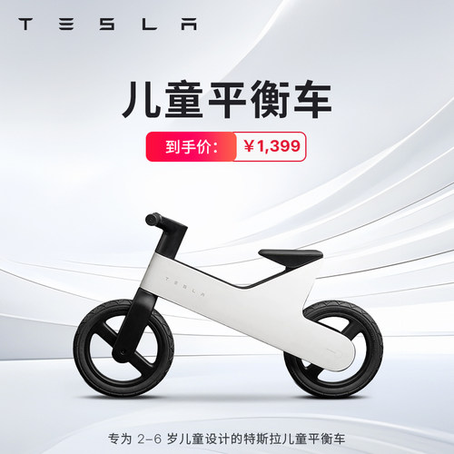 特斯拉（Tesla）官方儿童平衡车2-6岁简约设计镁合金轻量调节座椅