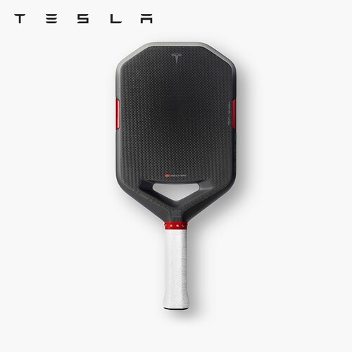 特斯拉（Tesla）官方 特斯拉 Plaid 碳纤维匹克球拍 文化产品