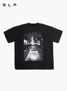 特斯拉（Tesla）官方 cybertruck cityscape 短袖t恤宽松潮流