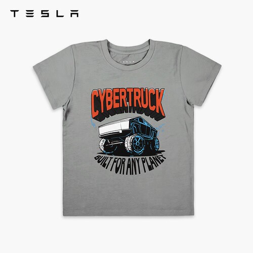 特斯拉（Tesla）官方 童装 特斯拉赛博越野旅行车小怪兽 T恤