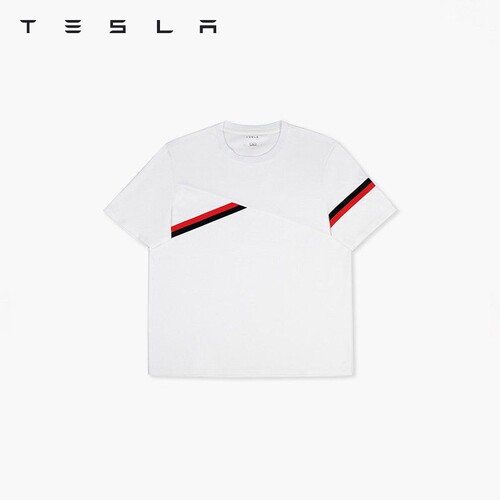 Tesla/特斯拉简约撞色针织T恤衫