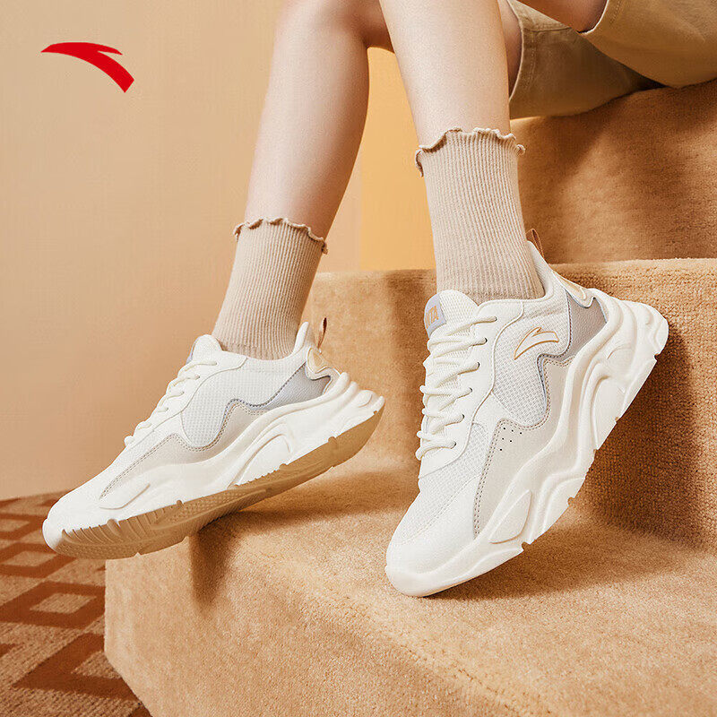 安踏小千禧女鞋休闲鞋2024夏季新款网面透气老爹鞋官方旗舰运动鞋