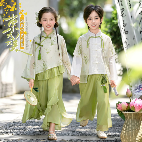 儿童新中式国风汉服唐装演出服